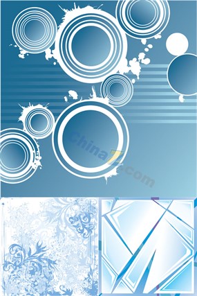 蓝色动感花纹矢量素材